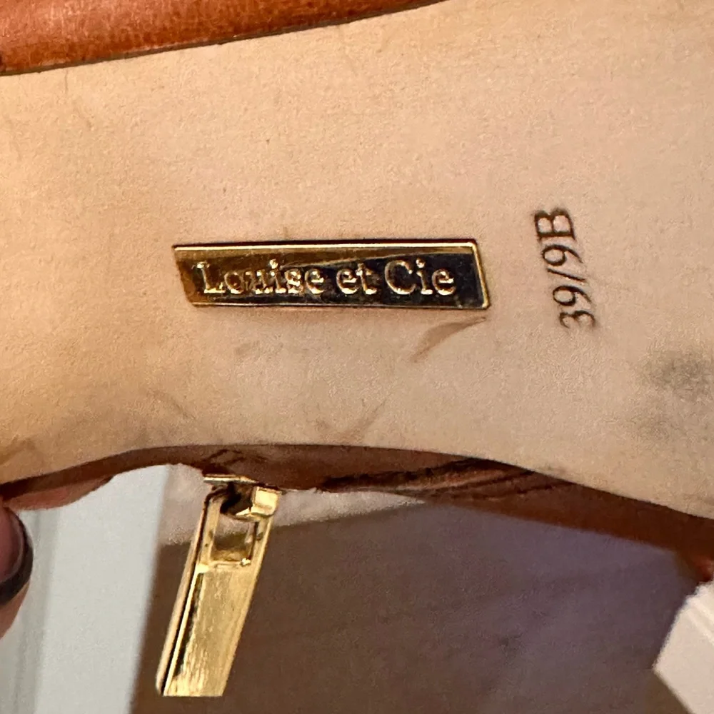 Louise Et Cir Leather Brown/Cognac color
Gold Buckles Stacked Heel Boo… - Picture 6 of 9